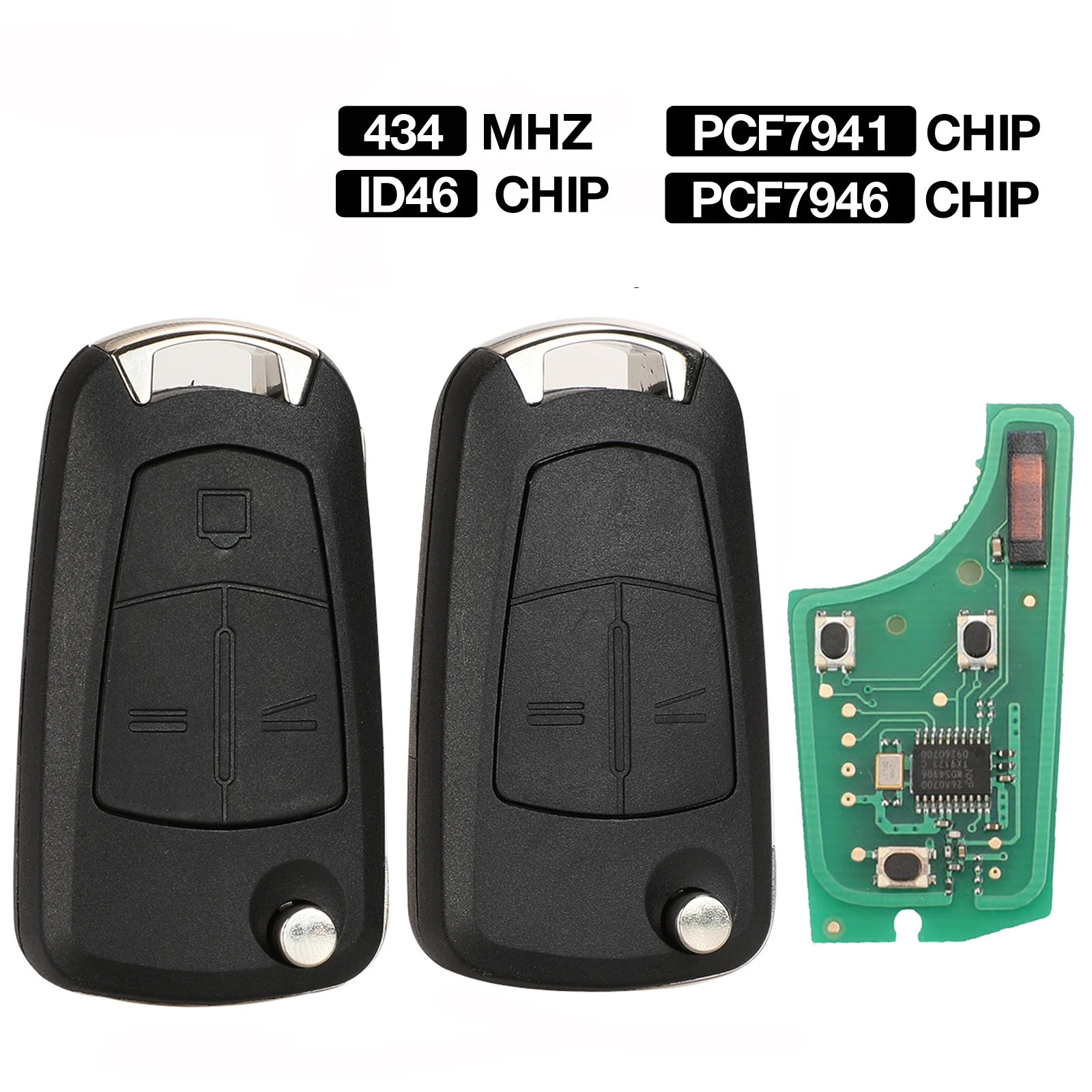 

jingyuqin Smart 434MHZ ID46 PCF7941/7946 Chip Key For Opel/Vauxhall Astra H 2004-2009 Zafira B 2005-2013 For Vectra C 2002-2008
