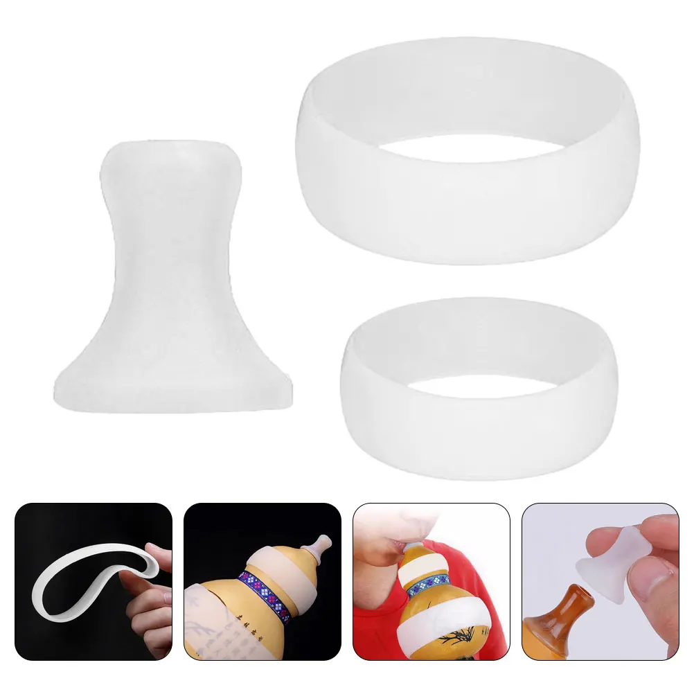 

3 Pcs Mouth Blowing Cover Cucurbit Flute Musical Instrument Protector Sleeve Silica Gel Protectors
