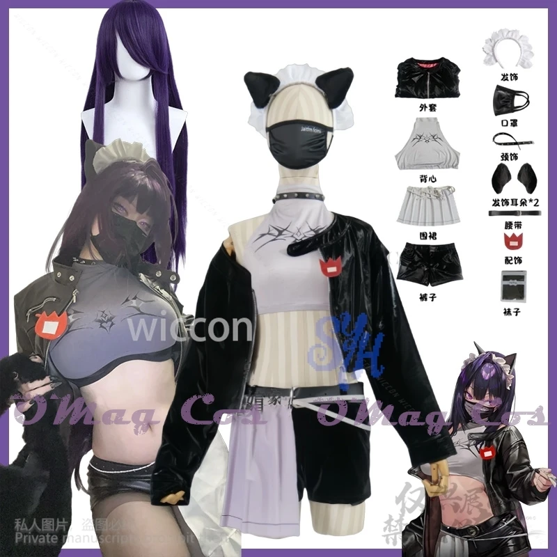Sin Cosplay juego NIKKE diosa de la victoria disfraz de Anime Sexy negro Jirai Kei niñas abrigo Y2k vestido Lolita japonés Cos Halloween