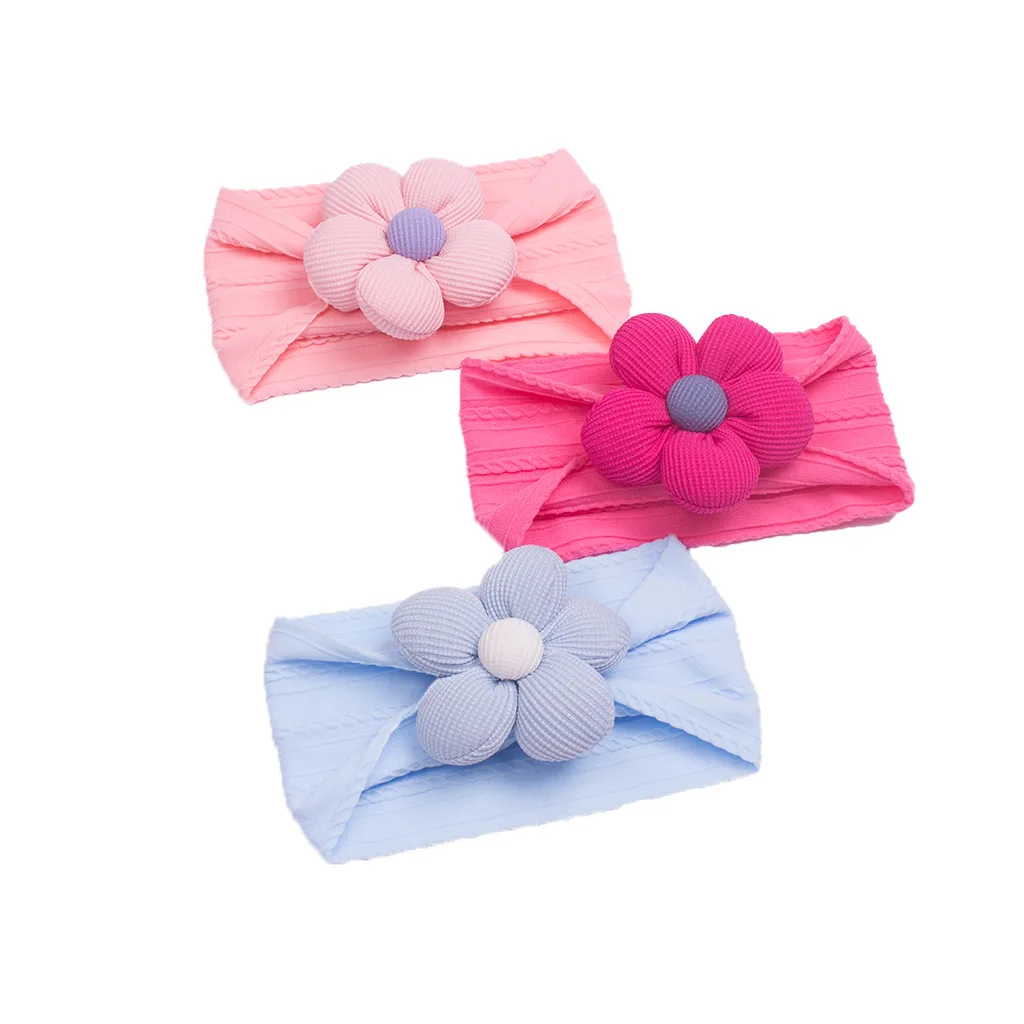 Big Bow Flower Elastic Hairbands Children Girls Sweet Hair Bands Fashion Headbands Hair Accessories Turban For Kids