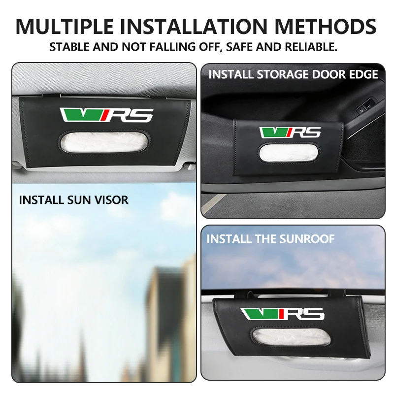 For Skoda Car Sun Visor Tissue Box Holder Auto Interior Storage Decor Accessories VRS Octavia 1 2 3 Rapid Kodiaq Karoq Fabia view 4