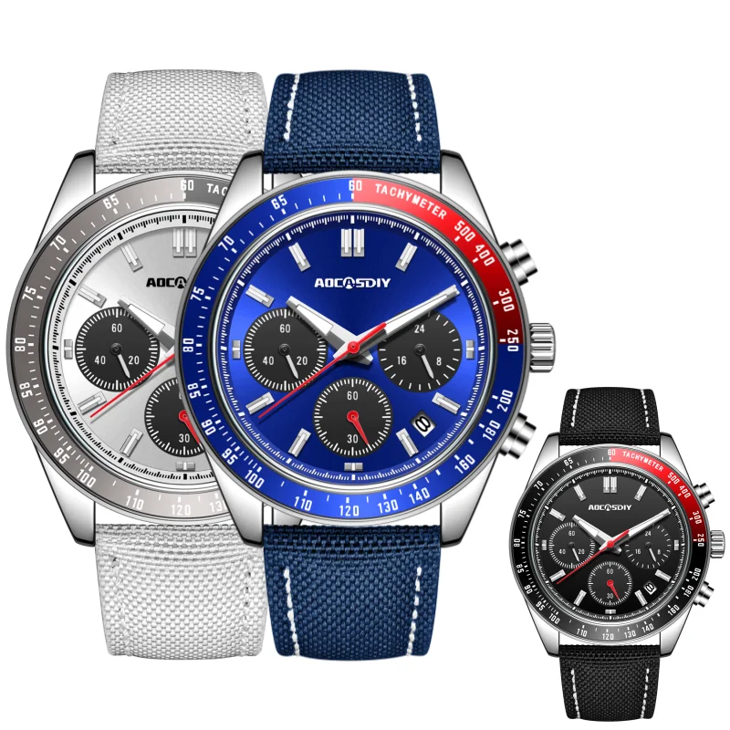KrasnoThree-Eye-Montre-bracelet étanche pour homme, montre vintage, horloge lumineuse, calendrier d\'affaires multifonctionnel, nouvelle mode