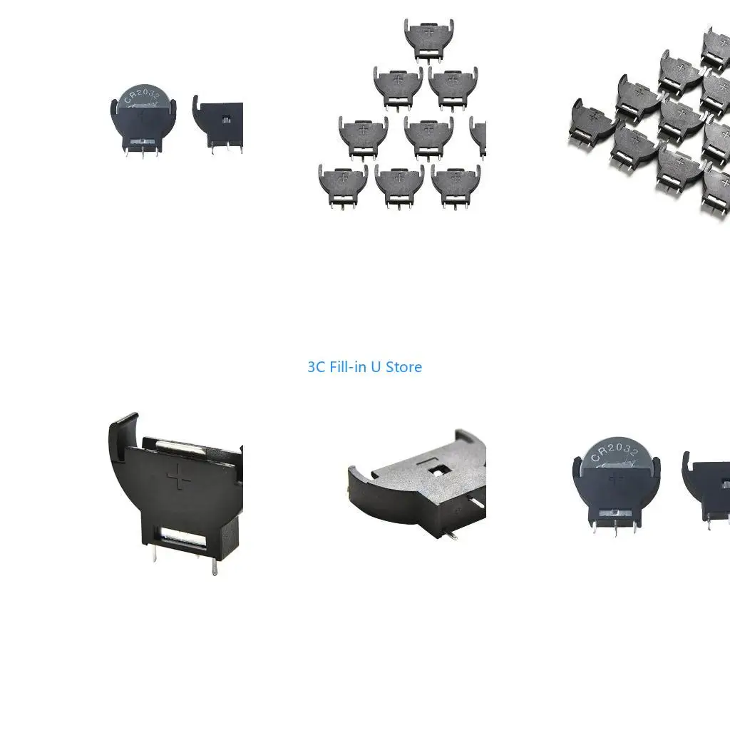 G8TA Pack of 10  Battery Holder Coin Cell Button Socket Holder for Case  Half-Round Coin Cell Button Battery Hold