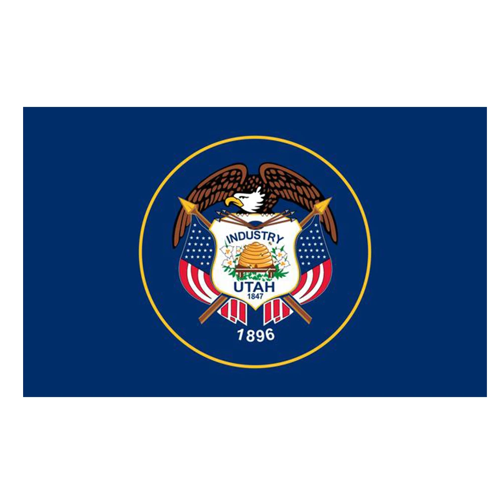 Flagnshow 100% Polyester America USA Utah state flag