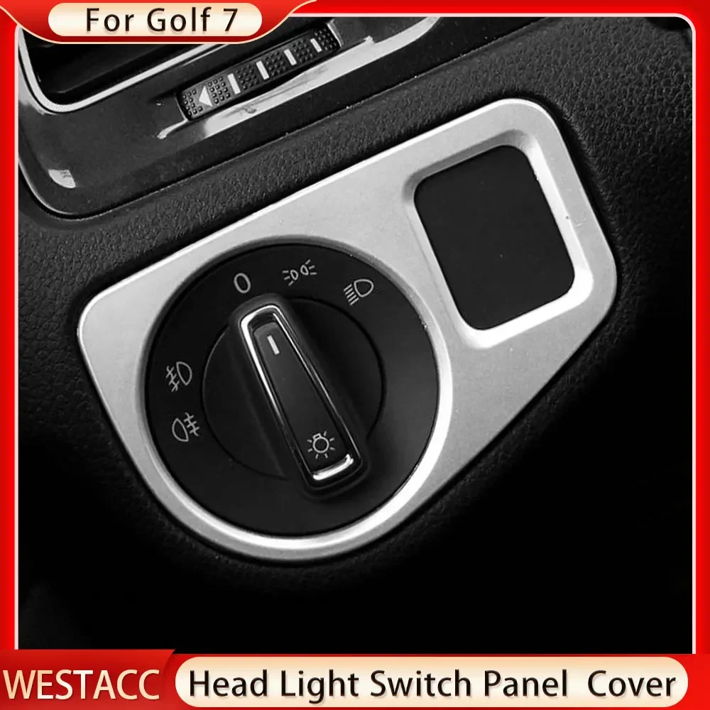 Car Headlight Swtich Panel Cover Sticker for Volkswagen VW Golf 7 7.5 MK7 MK7.5 2013 2014 2015 2016 2017 2018 2019 Accessories