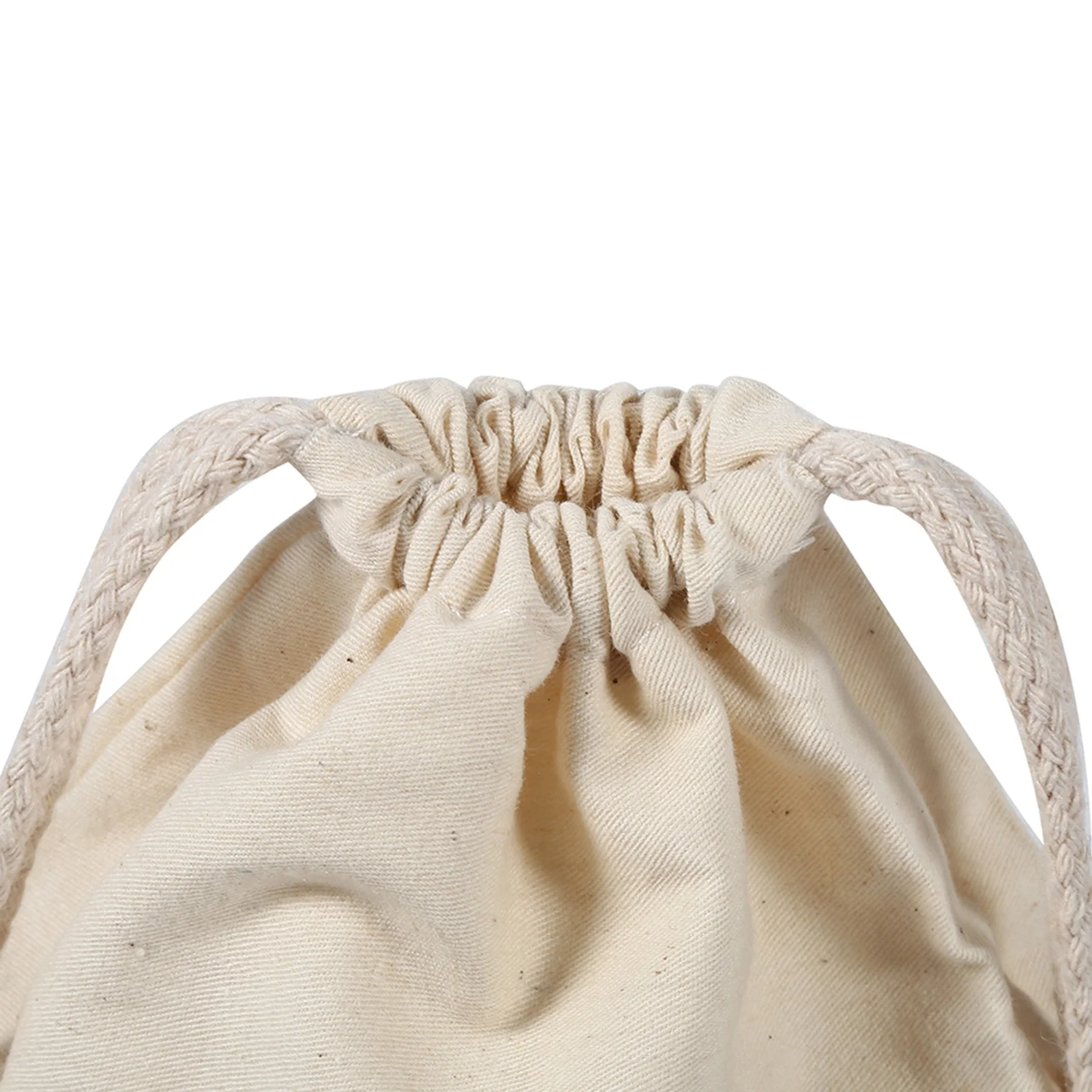 Household Plain Cotton Drawstring Storage Laundry Sack Stuff Bag For Travel Home Use