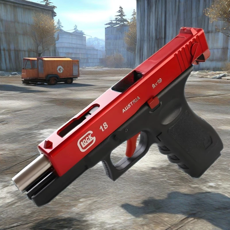 جديد معدن أسود مسدس محاكاة مسدس في الهواء الطلق القتالية اطلاق النار BB الرصاص الصبي عيد ميلاد هدية الكريسماس 2025