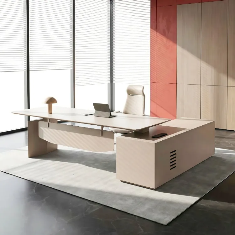 Electric lift boss table intelligent office lady general manager E0 level minimalist light luxury high sense president table and