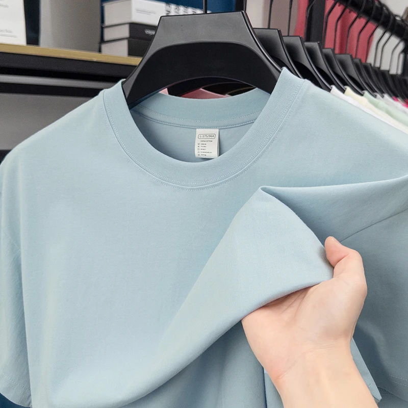 

Summer New Style 100% Pure Cotton Short Sleeve T-Shirt Men's Round Neck Casual Wear Fashionable, Breathable and Comfortable