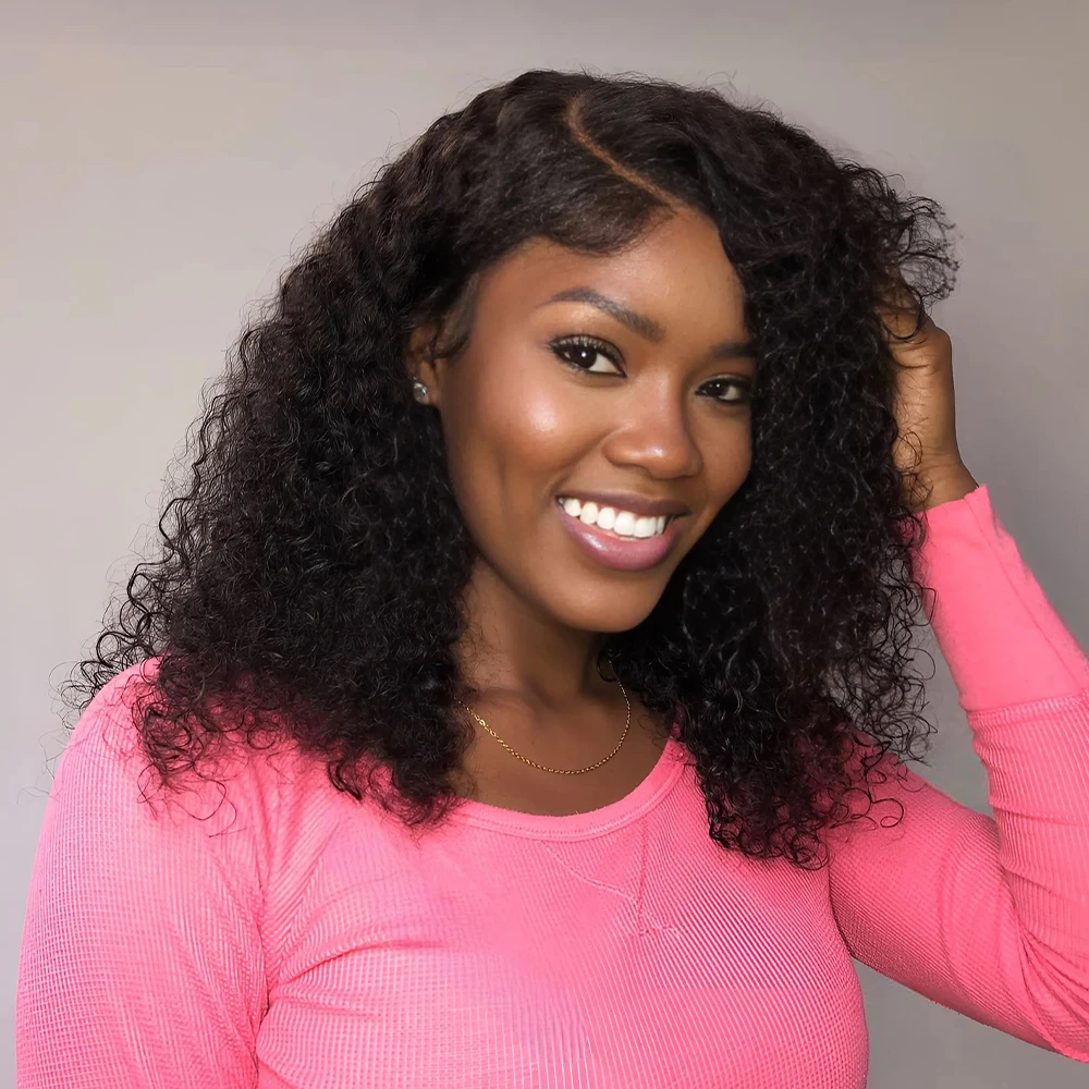 Short Bob Jerry Curly Wigs 250 350Density 13x6 HD Transparent Lace Frontal Wigs For Women Wear And Go Brazilian Remy Pre plucked