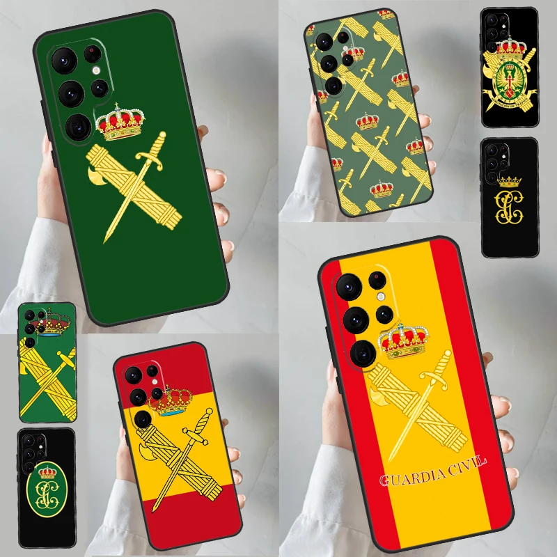 Civil Guard Spanish Flag Case For Samsung Galaxy S24 Ultra S23 S22 S9 S10 Note 10 Plus Note 20 S20 FE S21 FE Cover