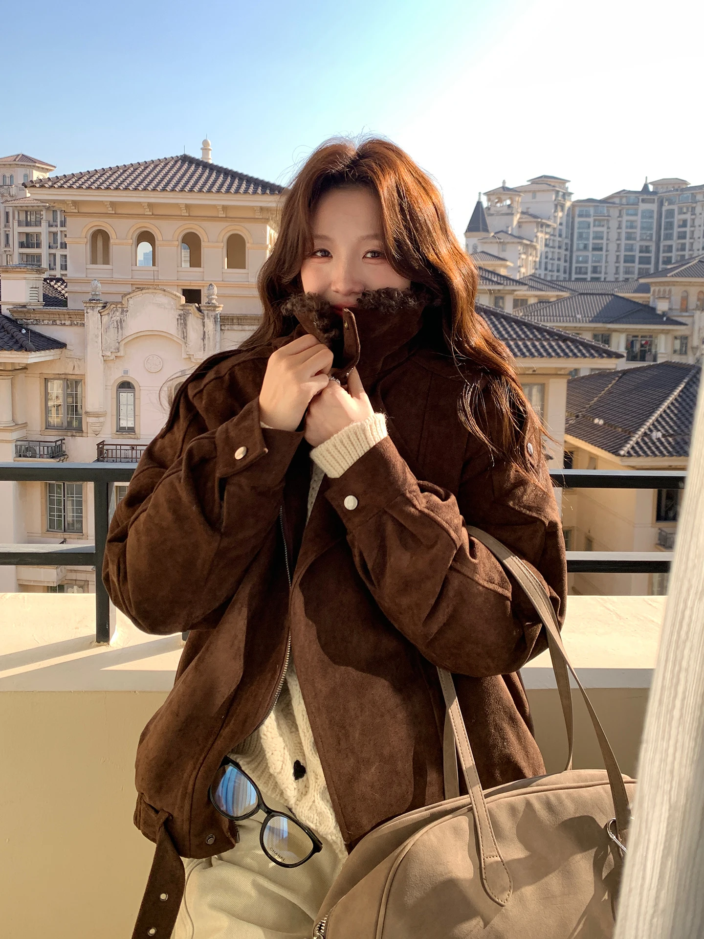 

Женское утепленное пальто Wild Poet осенне-зимнее, коричневое, повседневное, модное, из полиэстера, с длинными рукавами