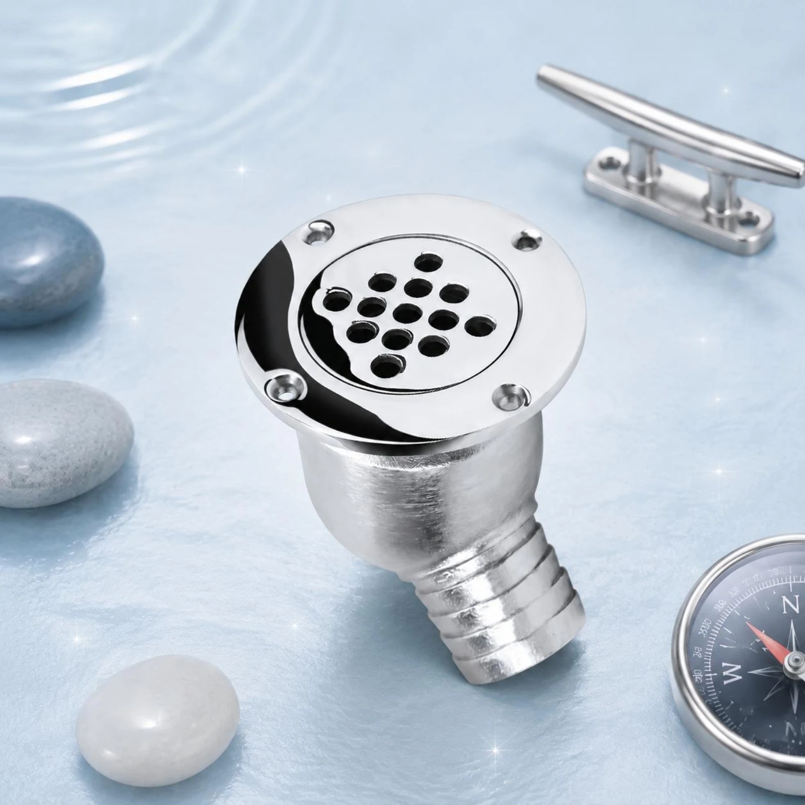 316-stainless-steel-boat-drain-perforated-stainless-steel-deck-drain-anti-backflow-round-flange