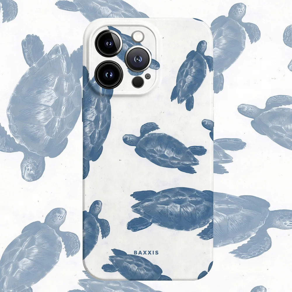 Blue Sea Turtle Glossy Film Hard Phone Case for Samsung Galaxy A37 A57 A17 A07 A16 A56 A26 A36 A06 A55 A35 A15 A54 A05 A14 4G 5G
