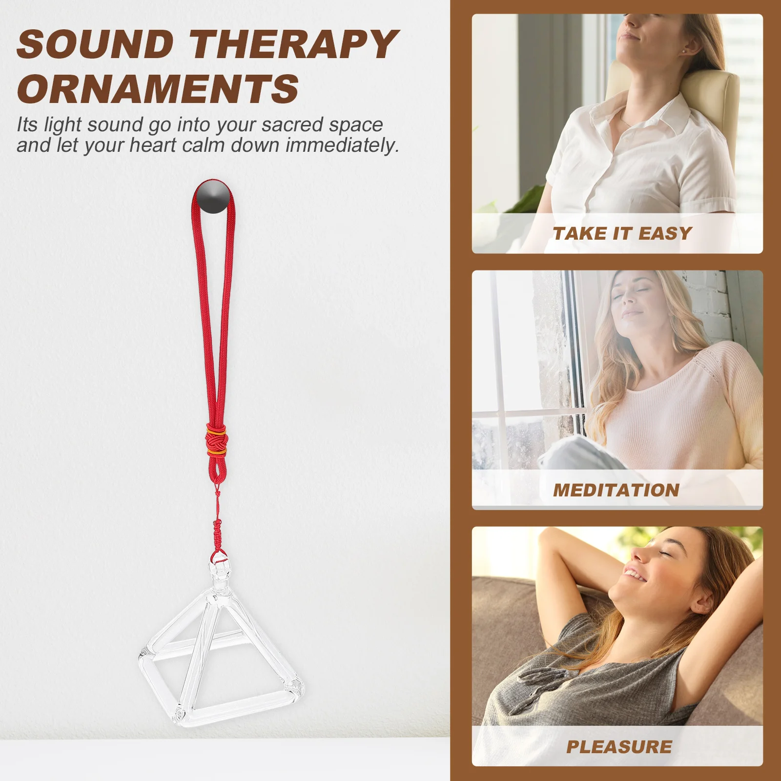 

1Set Quartz Singing Pyramid Decor Meditation Sound Therapy Ornament Healing Tool Relaxation Home Decoration Curative Music Rack