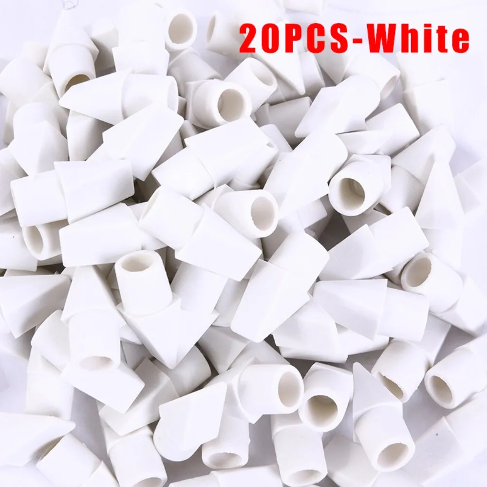 20/50PCS Chisel Shape Pencil Nib Protective Cap Correction Stationery 2-in-1 Pencil Extender Pen Top Protector