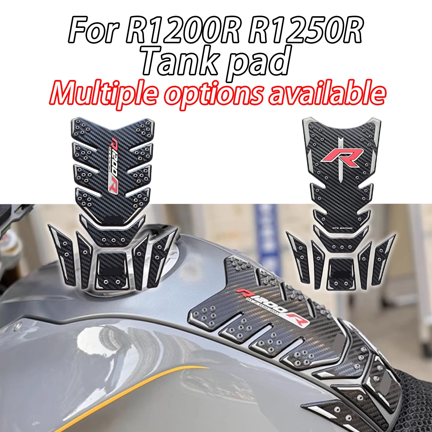 

Для мотоциклов BMW R1200R, R1250R, R1200, R1250, R RS: 3D-накладка на бак, резиновая защитная наклейка, декоративная наклейка на топливный бак, наклейка-грип для бака.