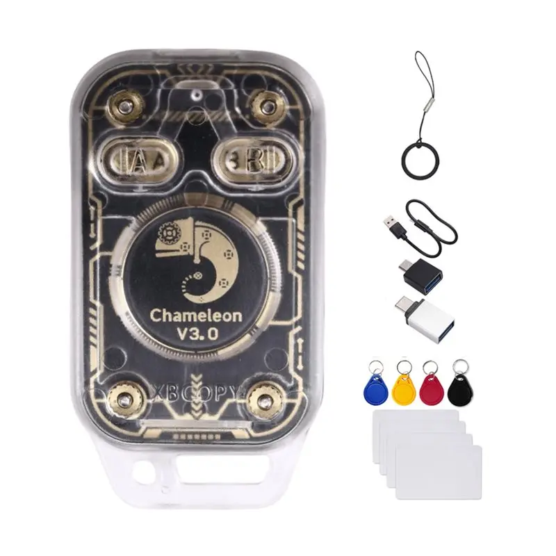 

B50B-Chameleon V3.0 RFID Smart Chip Reader Emulator 125K 13.56M ID IC Tag Copyer+4XUID Keychain/CUID Card Read Writer