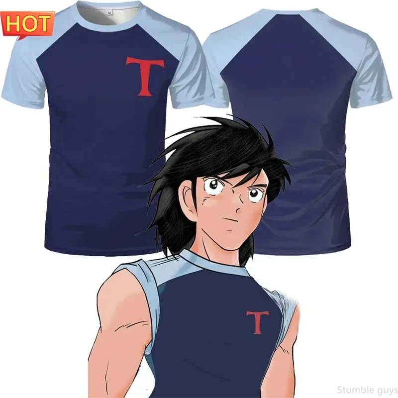 Nankatsu Fußballtrikot Captain Tsubasa Anime Herrenbekleidung Jungen T-Shirt Kinder Cosplay Casual Geschenk T-Shirt