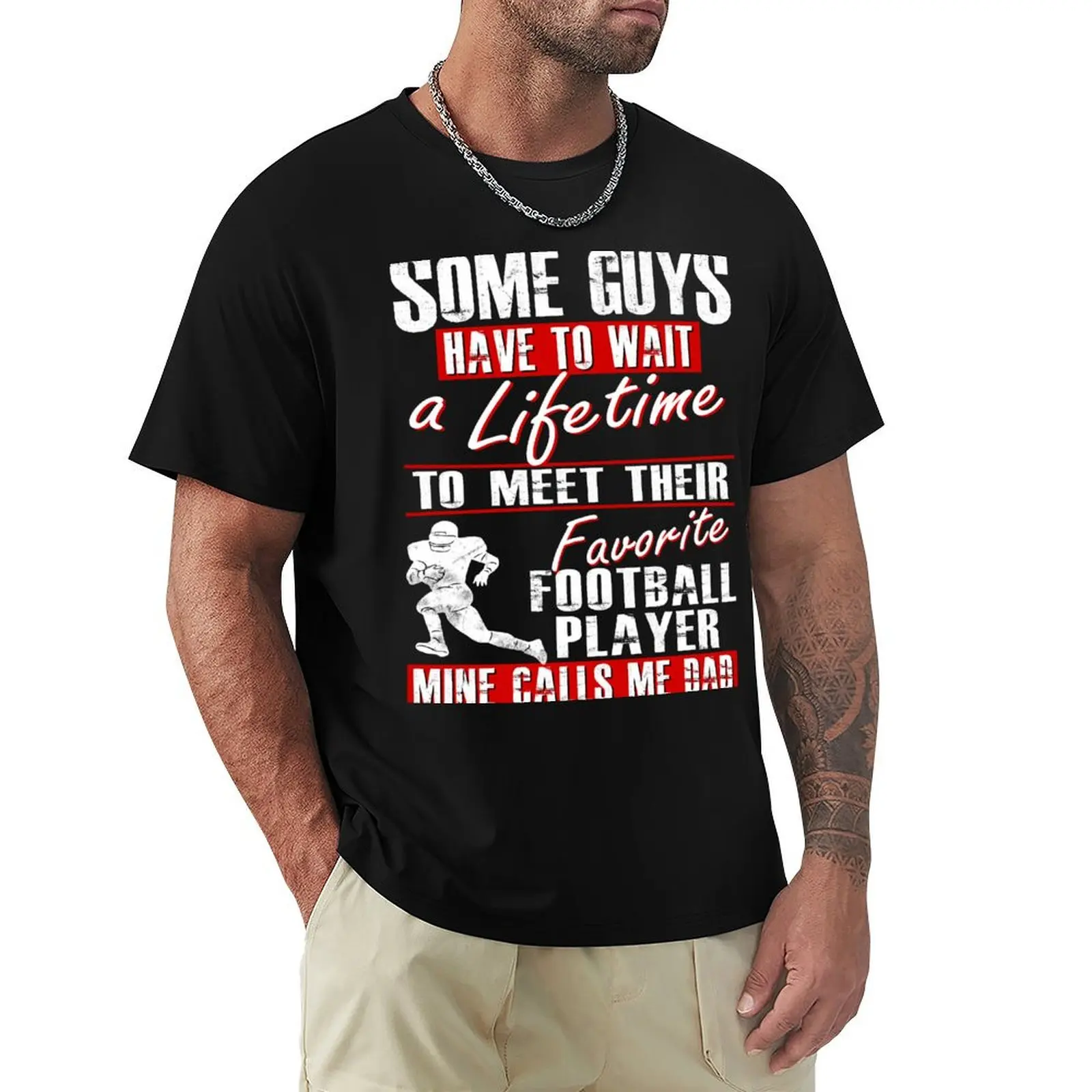 My Favorite Football Player Calls Me Dad T-Shirt man t shirts cotton T-Shirt
