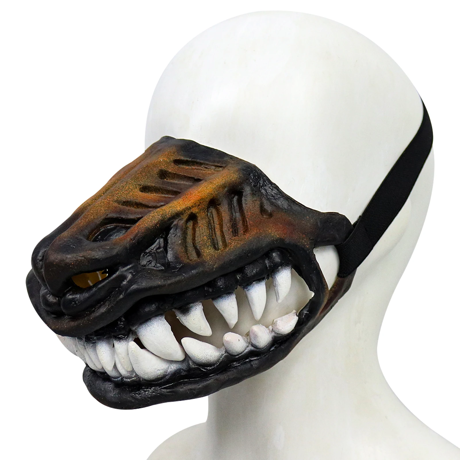 Maschera per la bocca del cane di moda imbottita in lattice di gomma gioco di ruolo maschera per cani cucciolo puntelli Cosplay di Halloween