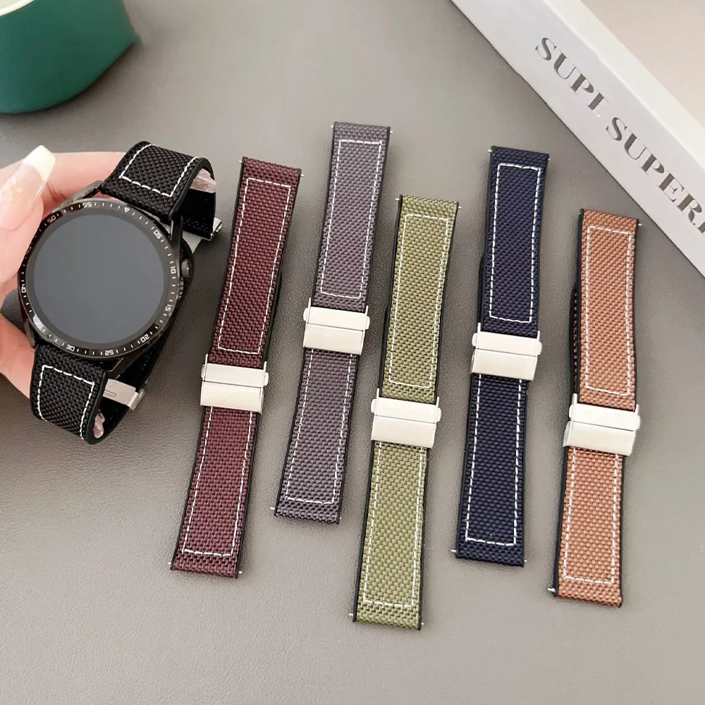20mm 22mm Nylon Silicone Watch Strap for Tudor for Omega Universal Watchband Replacement Quick Release Folding Buckle Bracelet