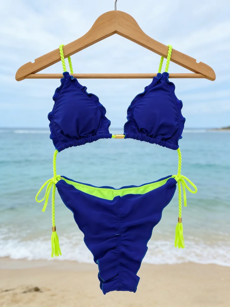 

Купальники Rinabe: Женские бикини, комплекты стринг-бикини, пляжная одежда с рюшами, однотонные купальники для плавания, летняя коллекция