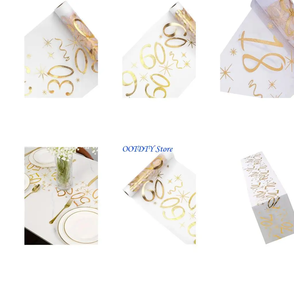 367A Polyester Table Runner for Comings Of Age Age Birthday Party Decoration Milestones Design Ageval #1