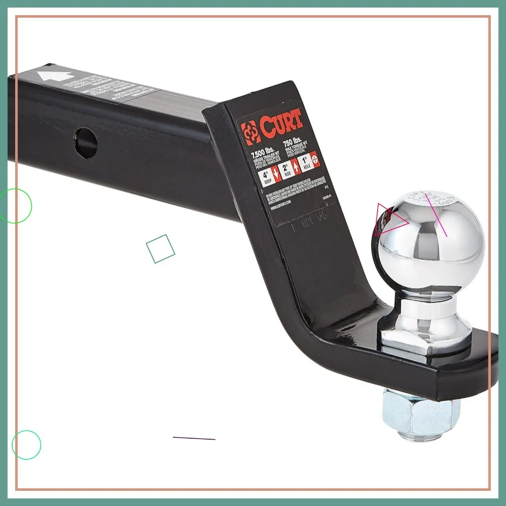 

Heavy-Duty Trailer Hitch Mount with 2-5/16-Inch Ball, Fits 2-Inch Receiver, 7500 lbs Capacity, 4-Inch Drop