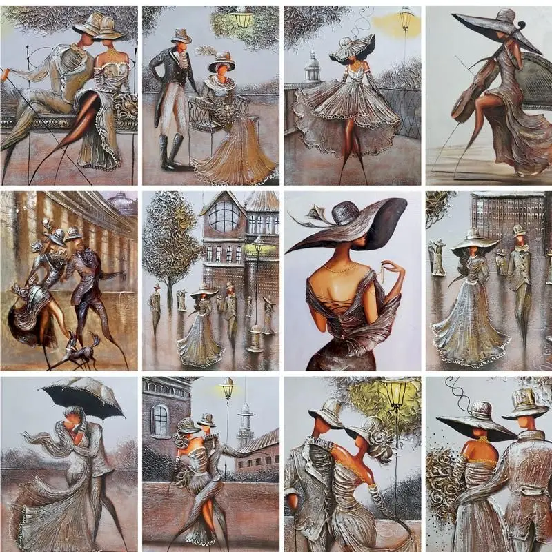 GATYZTORY Painting By Number Woman Figure Drawing On Canvas HandPainted Paint Art Gift DIY Pictures By Number Kits Home Decor