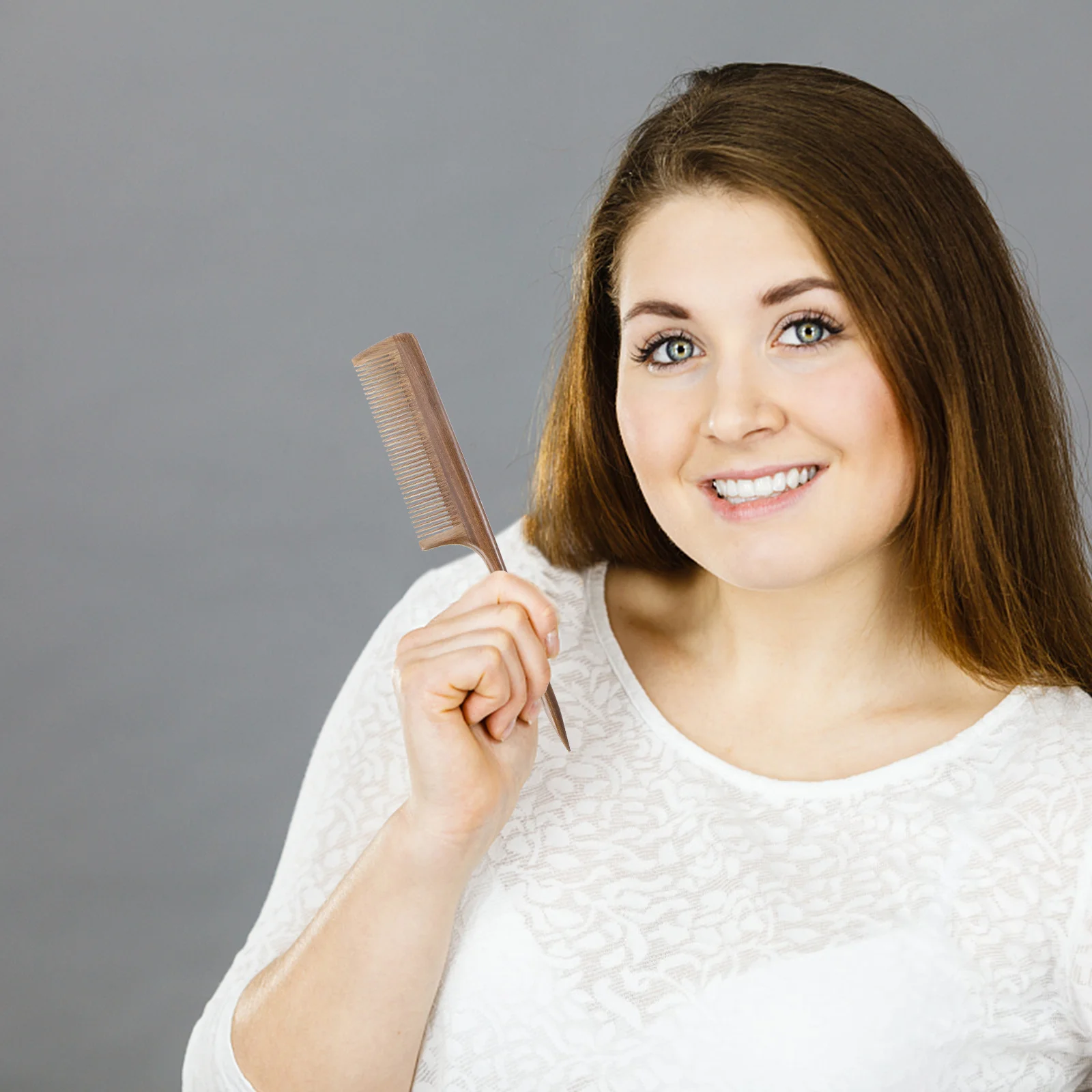 

2Pcs Sandalwood Wide Teeth Hair Combs Durable Natural Wood Comb Suitable Home Professional Hair Detangling Styling Comb