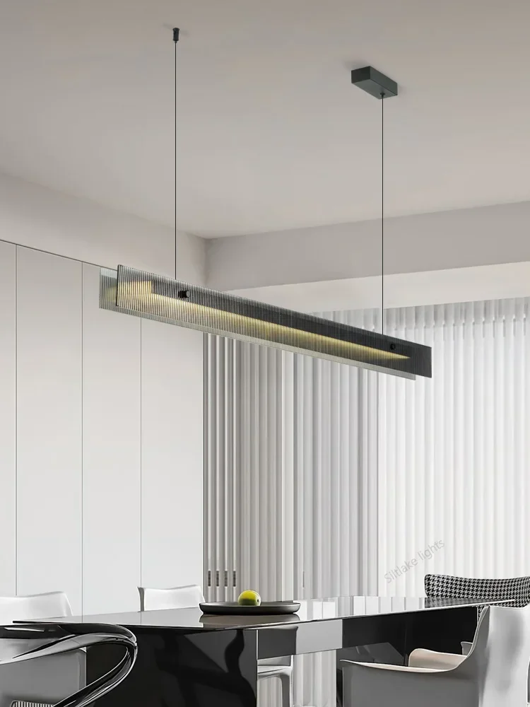 2025 New Restaurant Chandelier Nordic High-end Art Modern Minimalist Designer Long Strip Lights Bar Lamp Kitchen Lamp