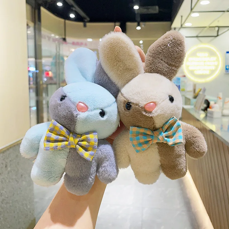 Porte-Clés en Peluche de Lapin Coloré Kawaii, Pendentif Créatif, Mignon, Doux, pour Sac à Dos, Cadeau d'Anniversaire