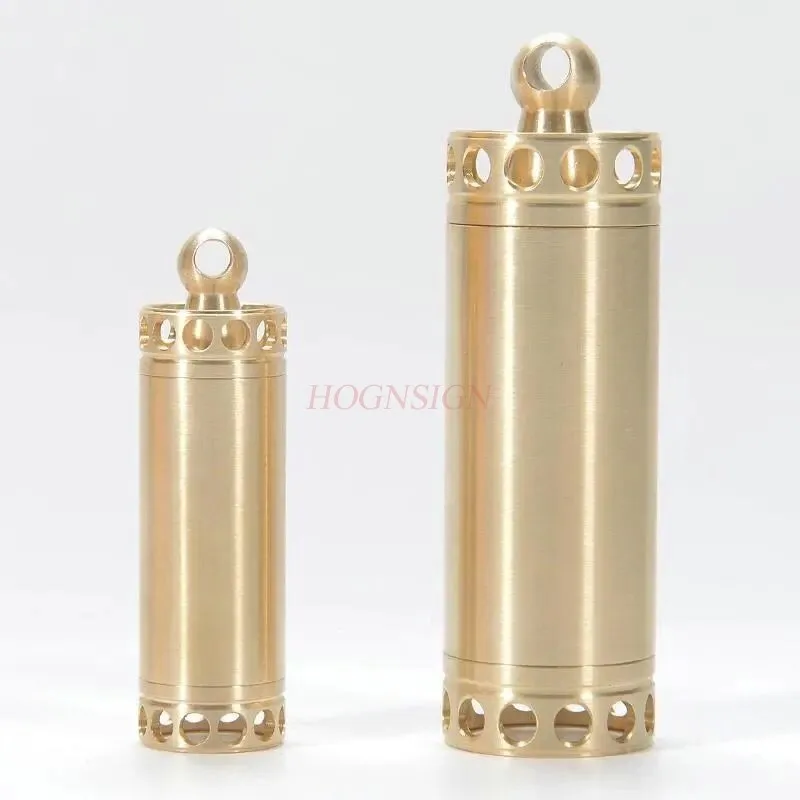 Creative brass lantern shaped waterproof compartment, portable cylinder, sealed jar, small medicine box for portable storage
