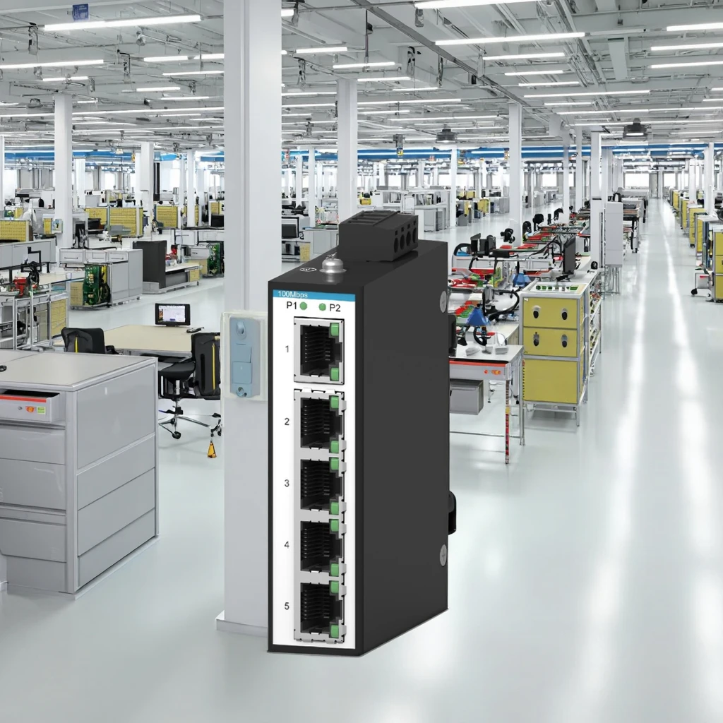 

5-портовый неуправляемый промышленный Ethernet-коммутатор 10/100M с защитой IP40, креплением на DIN-рейку, высокой стабильностью, поддержкой Plug & Play, RJ45, SNMP, QoS, VLAN