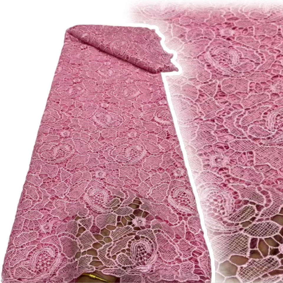 

Африканский нигерийский хлопок, свадебный тюль, кружевная ткань, праздничное платье с блестками для шитья, водорастворимый, высокое качество, 5 ярдов, CC1563