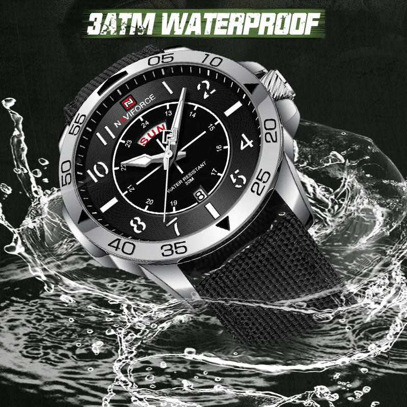 Top Brand NAVIFORCE Design Watches For Men Business Sport Nylon Strap Waterproof Luxury Quartz Wristwatches Gift for Male 2023