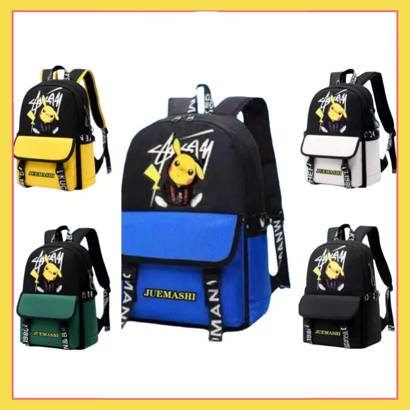 

2024 New pokemon Backpack, School Bag, Student Stationery Storage Backpack, Multi functional Travel Bag, School Seasonal Gift