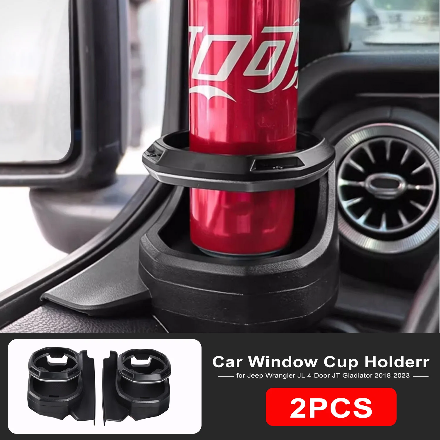 Portable Car Window Cup Holderr For Jeep Wrangler JL 4-Door JT Gladiator 2018-2023 Stand Container Auto Interior Supplie