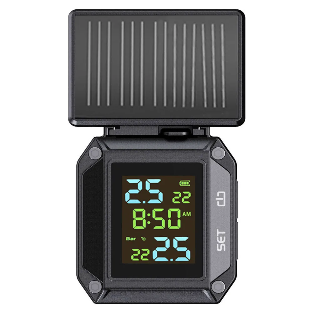 hot selling Motorbike  Scooter TMPS with 2 External Sensors Solar for universal Motorcycle TPMS Moto Tire Pressure Monitoring