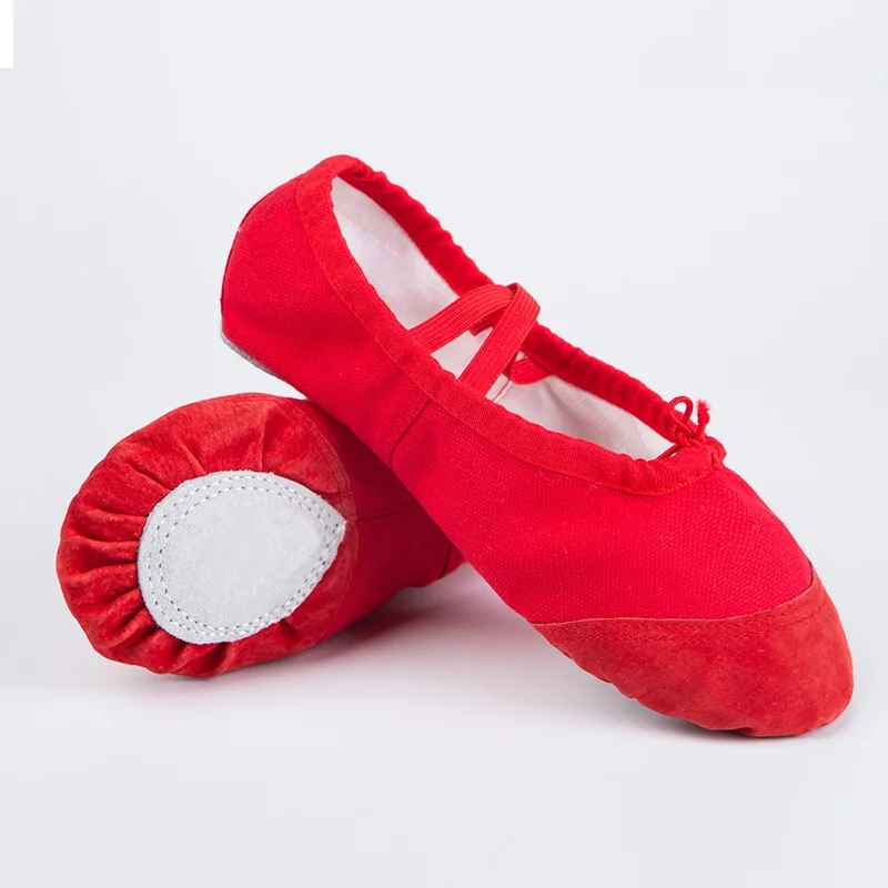 Zapatos de bailarina de práctica para niños y adultos, zapatillas de Ballet de lona de suela suave, zapatos de baile para mujer, zapatos de Yoga