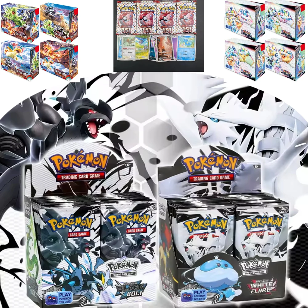 

360Pcs Pokemon Game Collection Card Pokém Black Dragon White Dragon Booster Sword Shield Pet Elf Flash Card Battle Trading Card