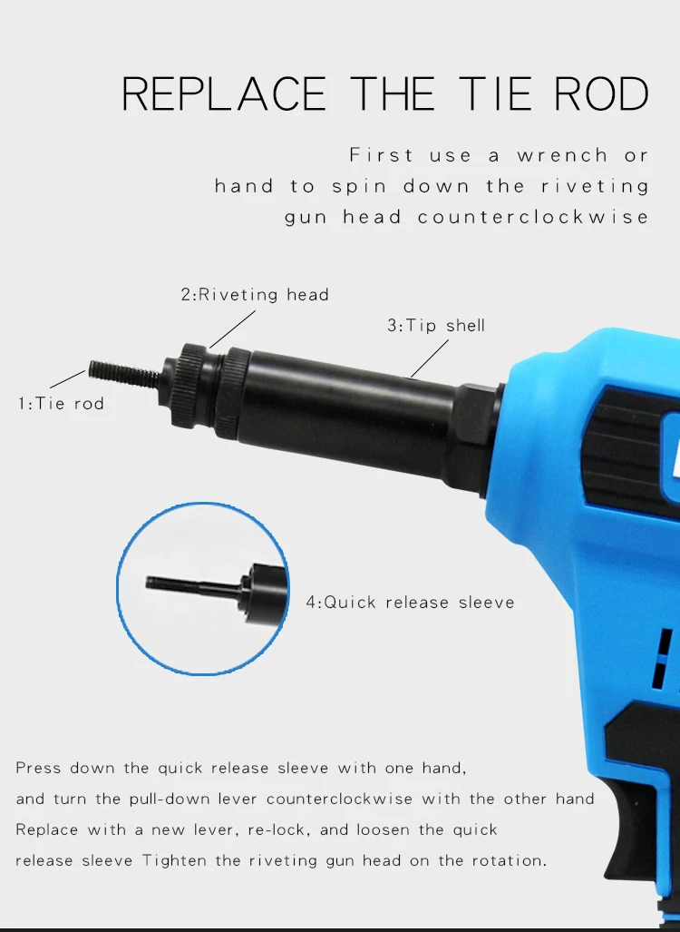 Lithium Battery Rivet Tool Air Compressor Blind Rivet Nut Gun Fully Automatic Adjustable Wholesale