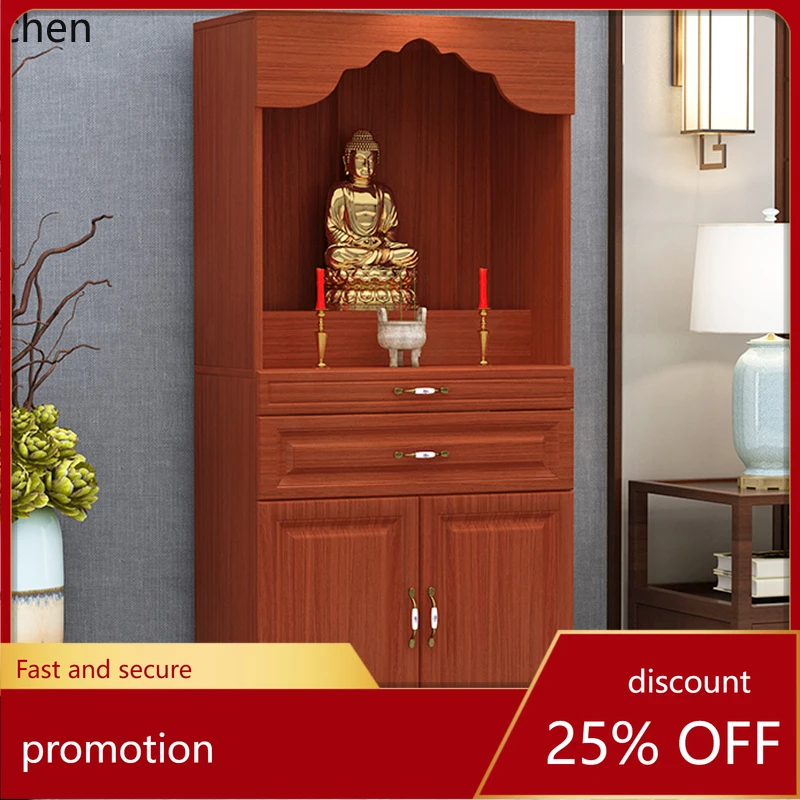 HT Standing Cabinet Offering Table Buddha Table Buddha Terrace God of Wealth Buddha Statue Cabinet Shrine Offering Table Shrine