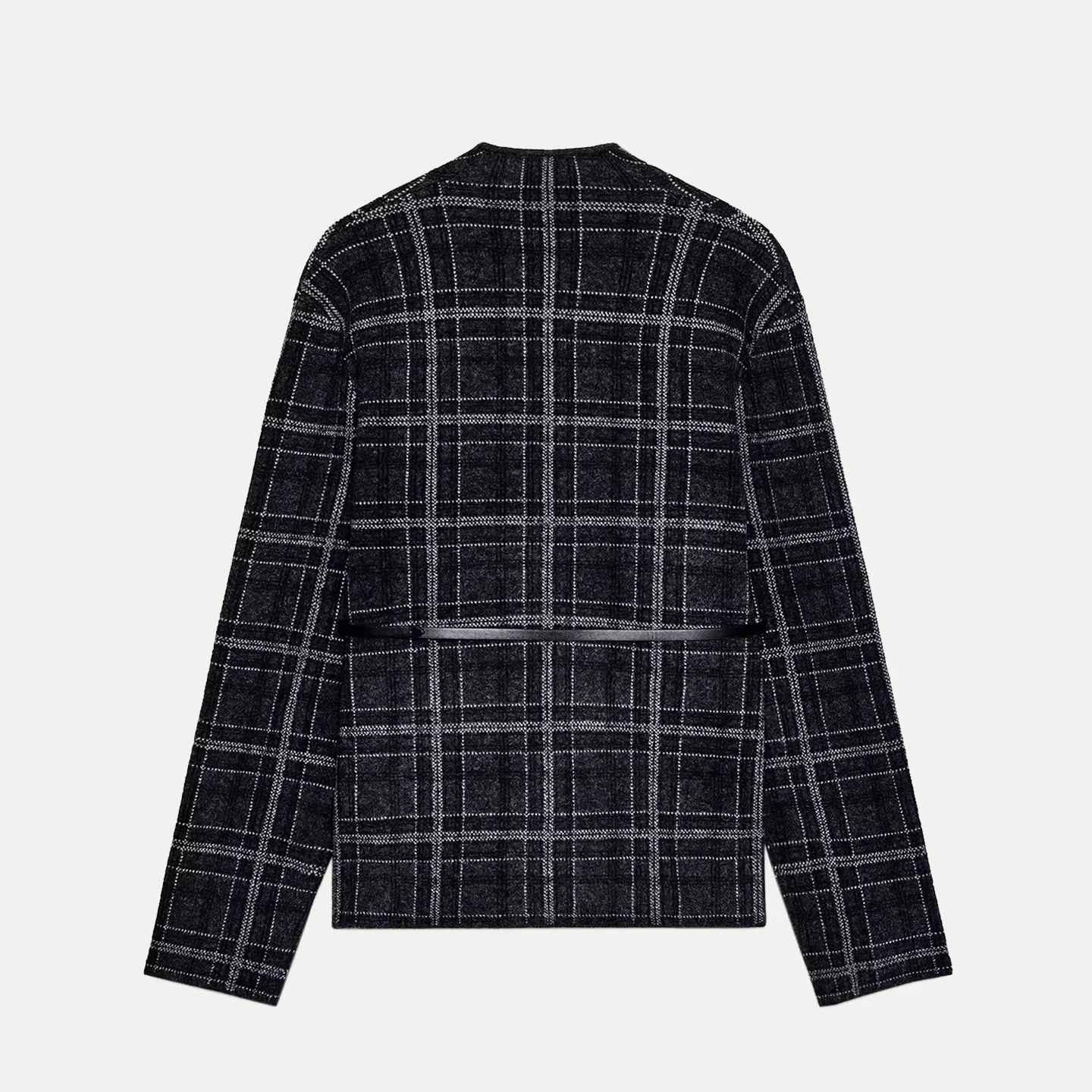 Prendas de abrigo de punto a cuadros de moda con cinturón Otoño de 2025 Abrigo con cinturón versátil Faion para mujer Ropa diaria larga con soporte