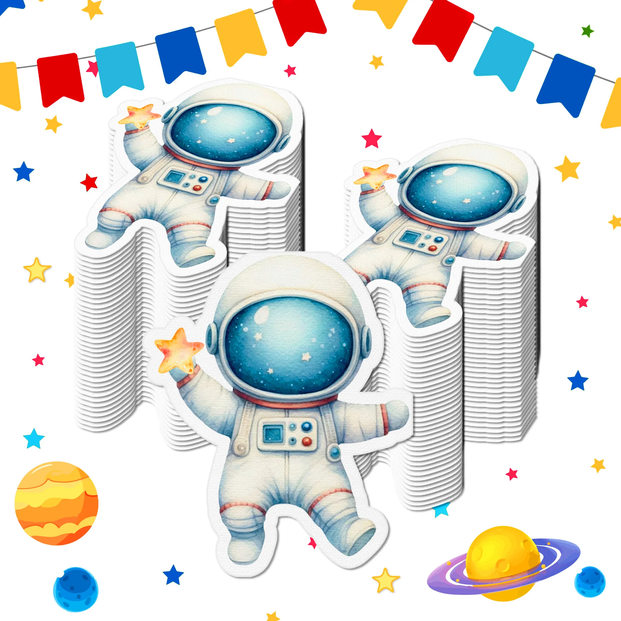 20 unids/bolsa espacio exterior astronauta tema servilletas de papel pañuelos desechables toalla para niños cumpleaños Baby Shower decoración de fiesta