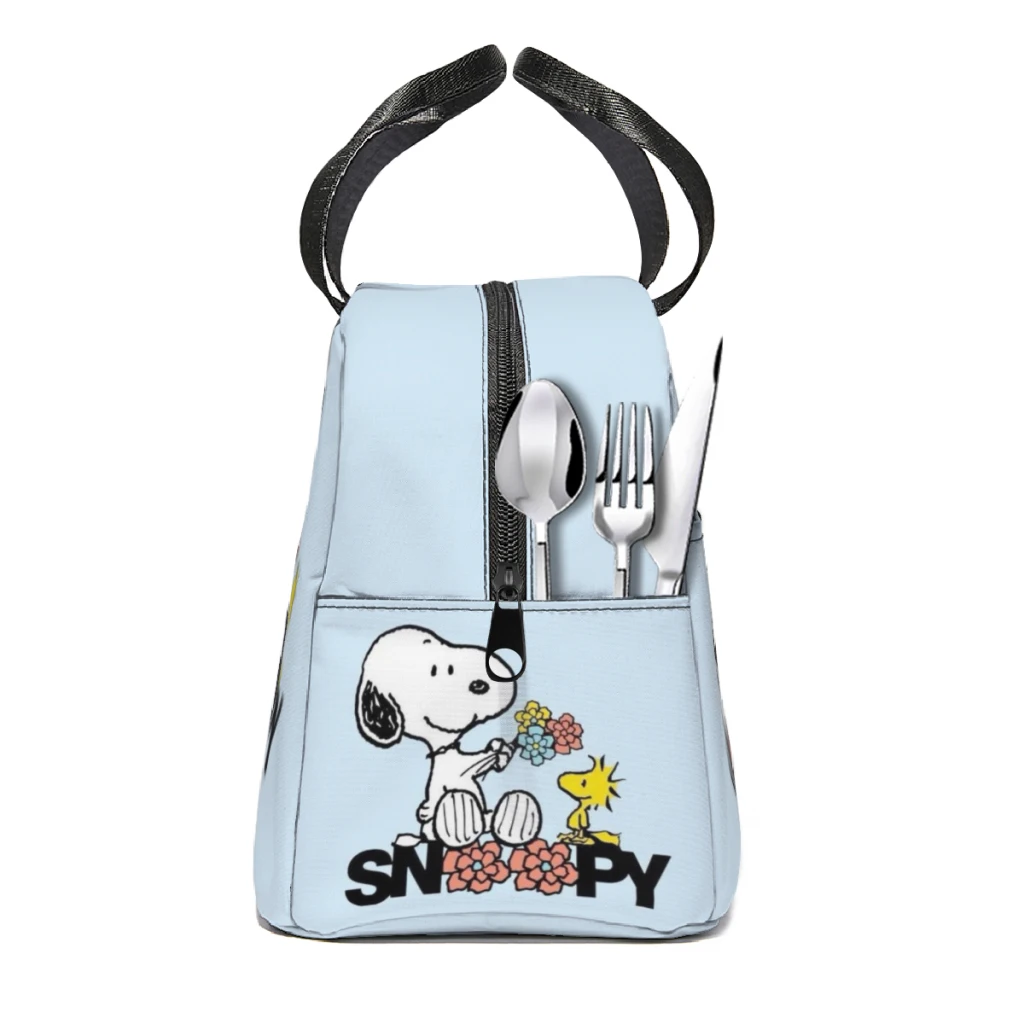 snoopy--s lunchtas voor school waterdichte picknick thermische koeler geïsoleerde lunchbox dames kinderen draagtassen