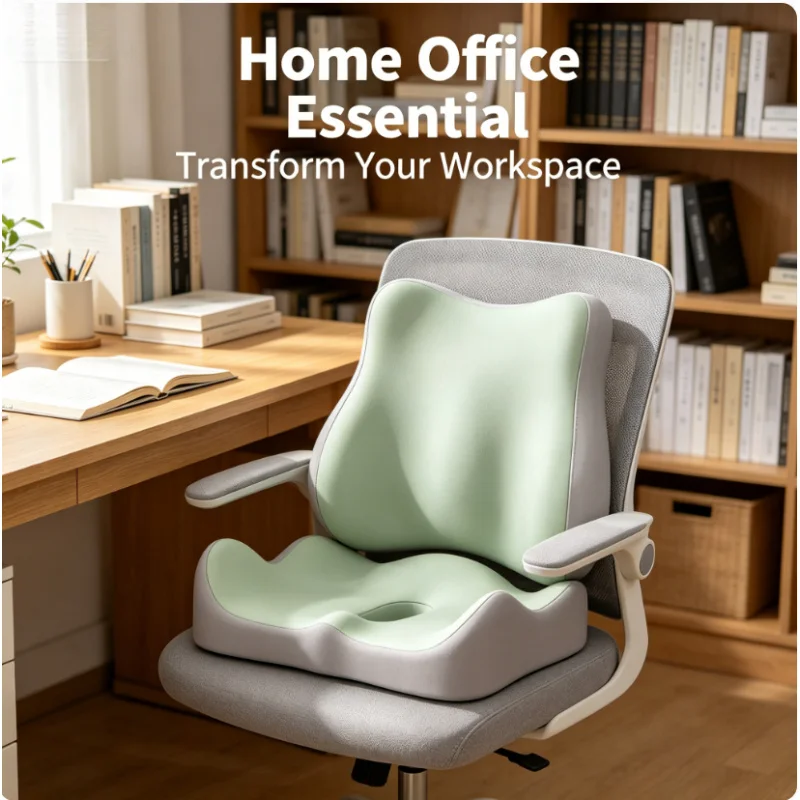 2 Cojines de Espuma Viscoelástica para Coxis, Almohada Ergonómica de Soporte Lumbar, Alivio de Presión y Dolor de Espalda para Oficina, Sentarse por Largo Tiempo en Casa
