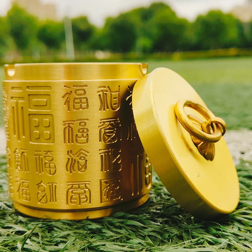 

Сто благословений пепельница, удача, привлекает богатство, удачу, волшебная мощность, сокровище, латунная автомобильная пепельница, украшение для офисного рабочего стола