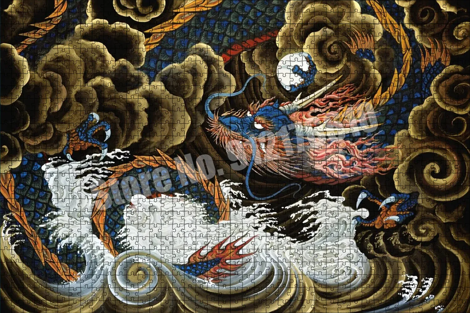 Dragon Puzzles 1000 Pieces Paper Assembling Picture Chinese Style Animals Jigsaw Puzzles Toys for Adults Educational Toy Gifts